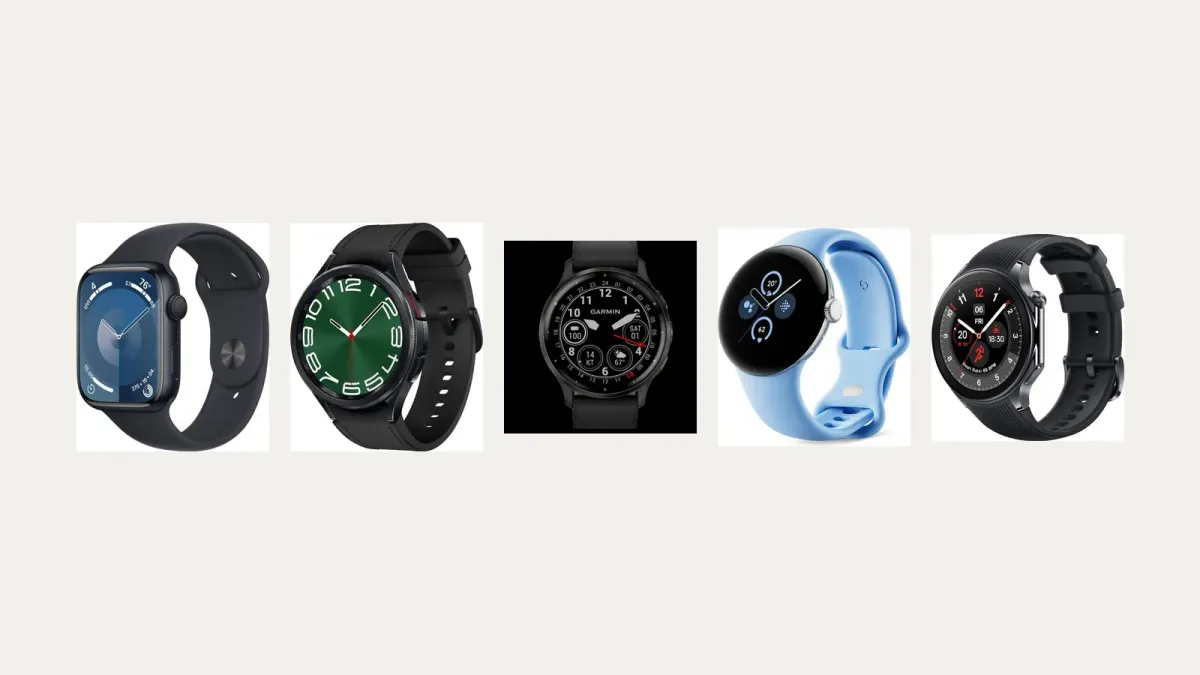Tre generiske wearable-former forbindes med tomme telefonformer.