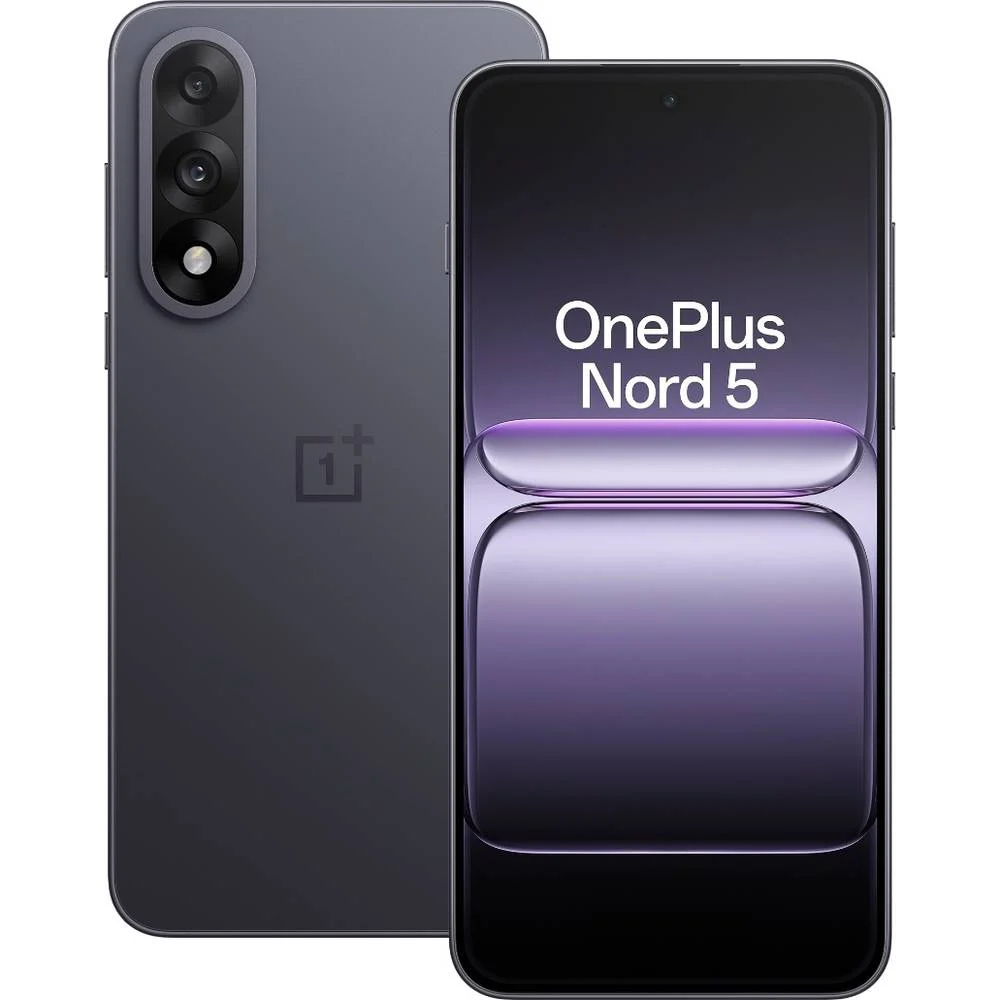 OnePlus Nord 5 256GB Phantom Grey på en neutral baggrund.
